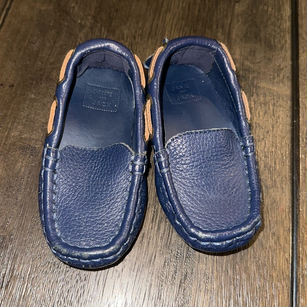 Janie and Jack toddler driver shoes, color Blue